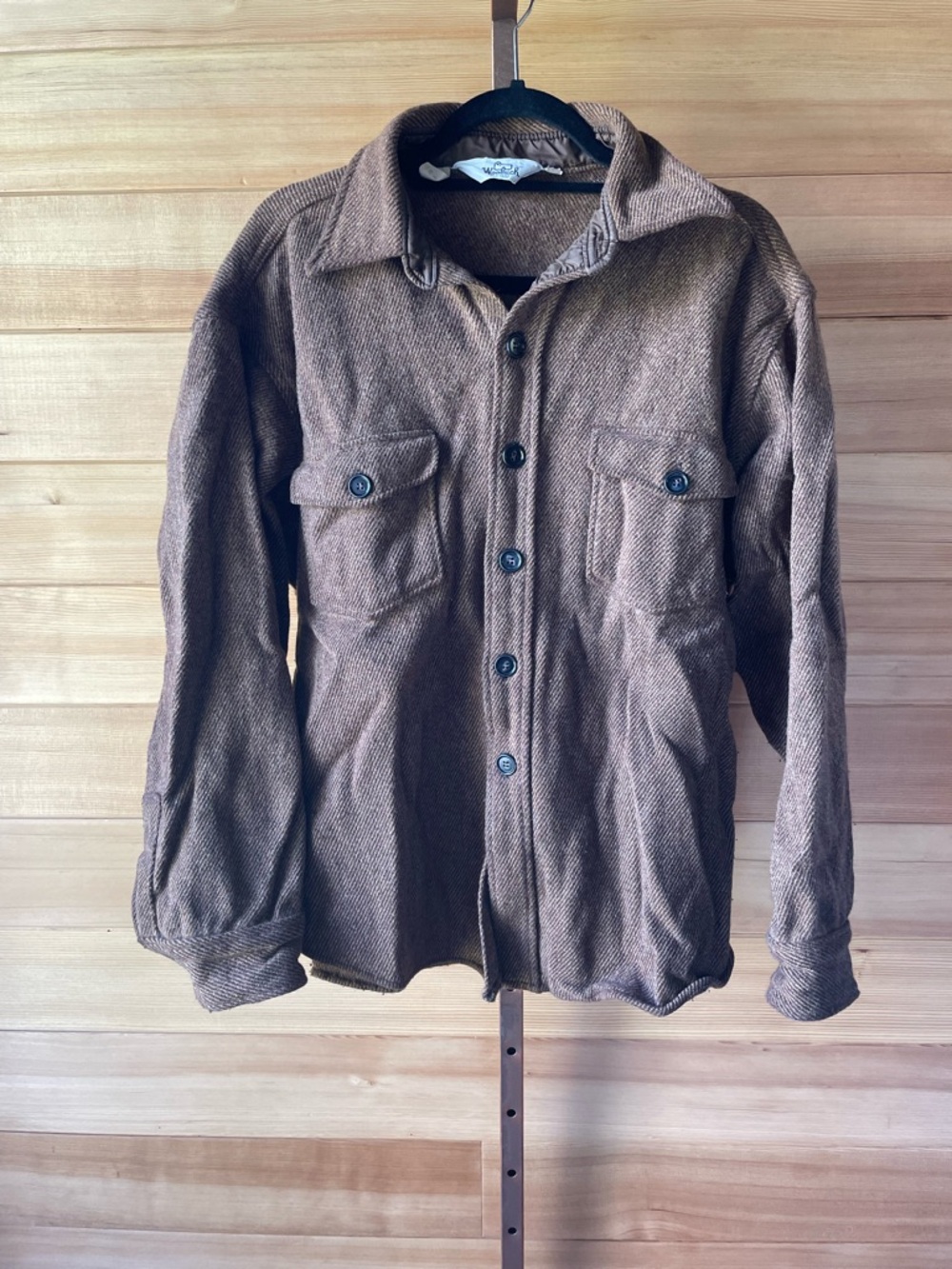 Vintage Woolrich Brown Wool Blend Button-Up Shirt Jacket XL